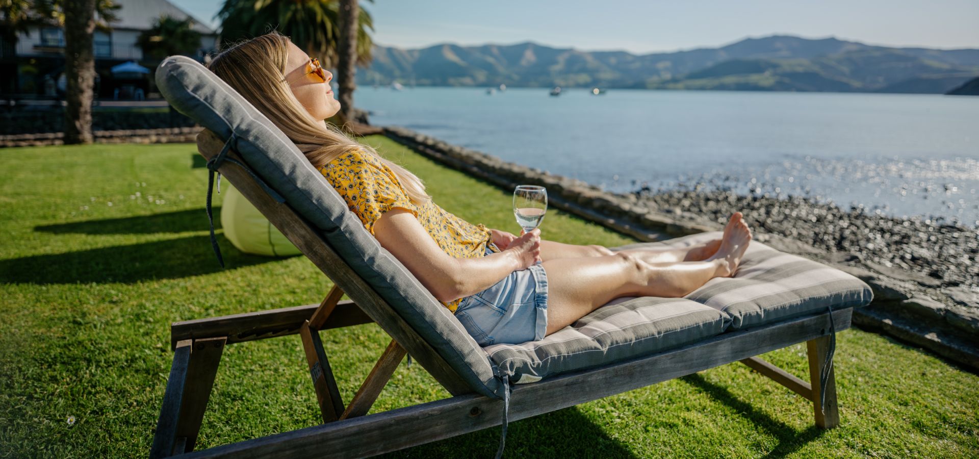 relaxing in Akaroa